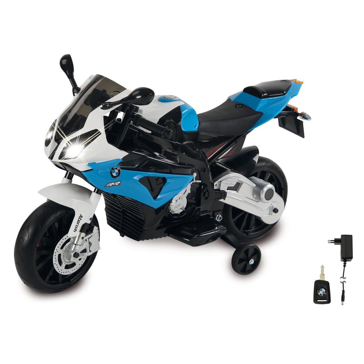 Elektro-Kinderfahrzeug Motorrad BMW S1000RR blau 12V
