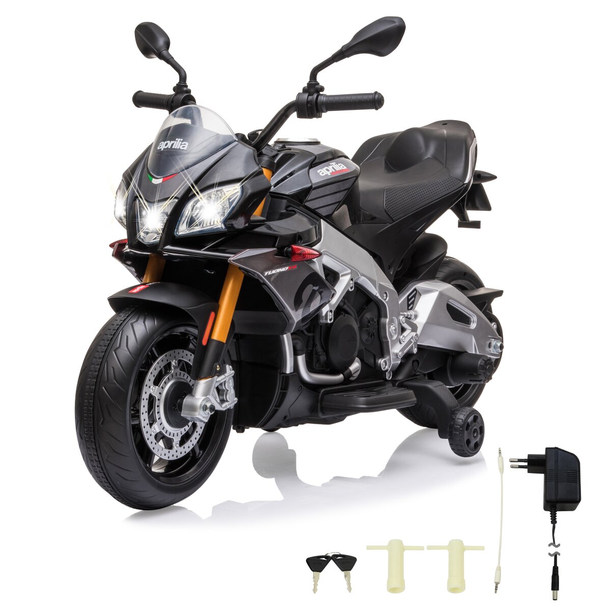 Kindermotorrad Aprilia Tuono V4 1100 RR schwarz