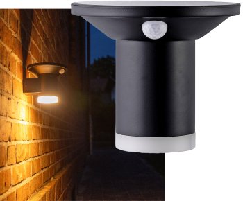 LED Solar Wandleuchte "SWL-AS500" / IP44, warmweiß 3000K, PIR Sensor