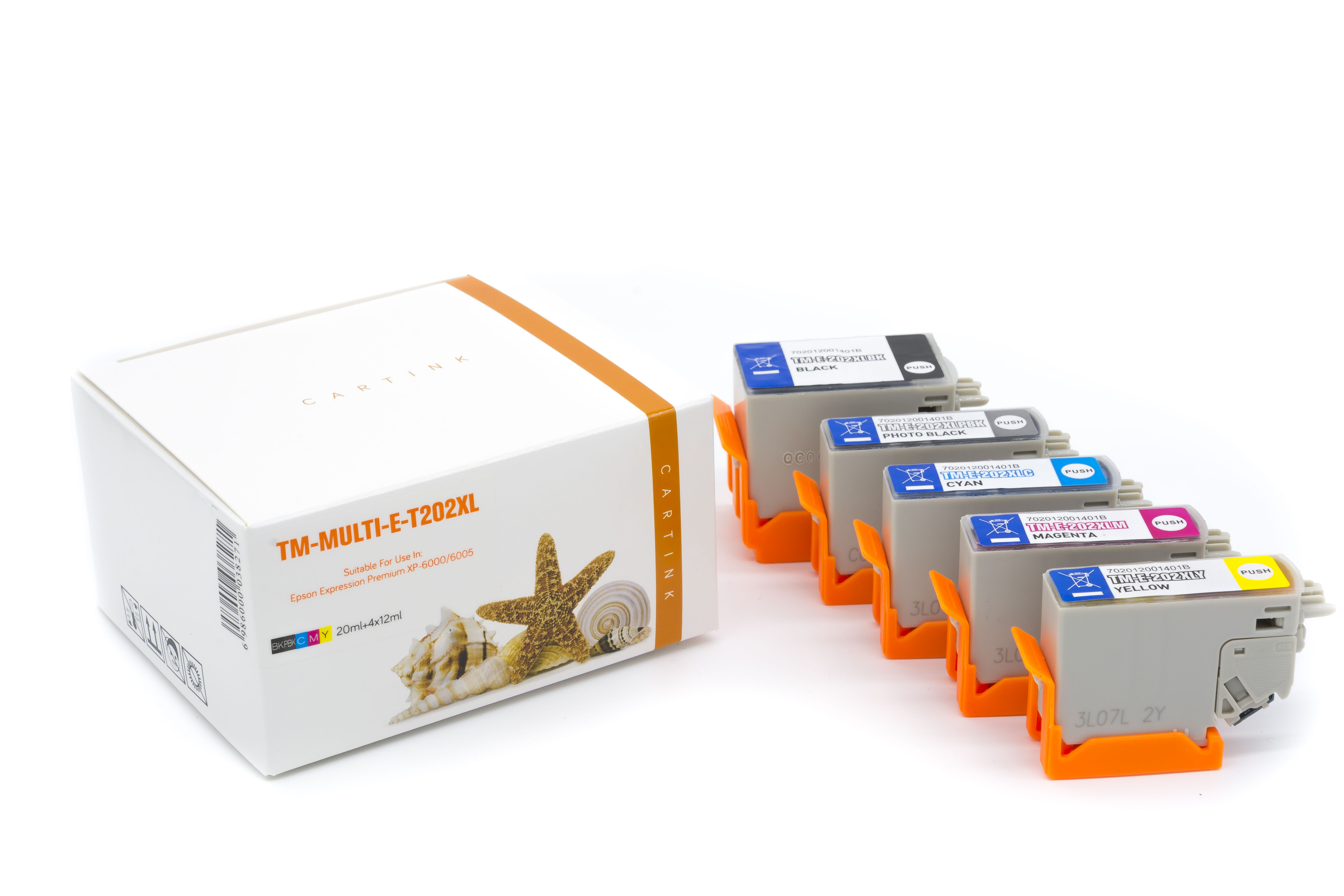 Multipack T0202XL alternativ Tinte Epson / C13T02G74010/BK20ml/PBKCMY12ml