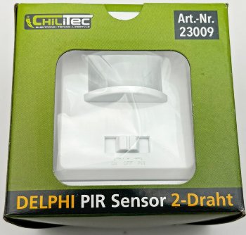 DELPHI Bewegungsmelder 160°, weiß - LED geeignet,  250V~, Unterputz, 2-Draht