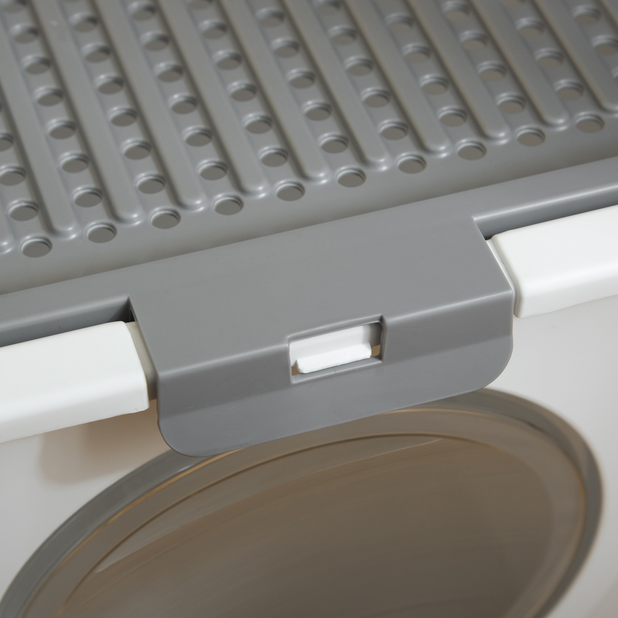 Katzenklo, 2-Wege-Katzenklo, inkl. Streuschaufel, Weiß + Grau