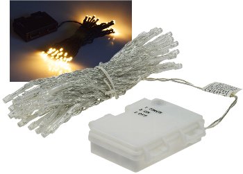 LED Batterie-Lichterkette "CT-TK50" 5m - warmweiß, IP44, 50 LEDs, mit 6Std.Timer