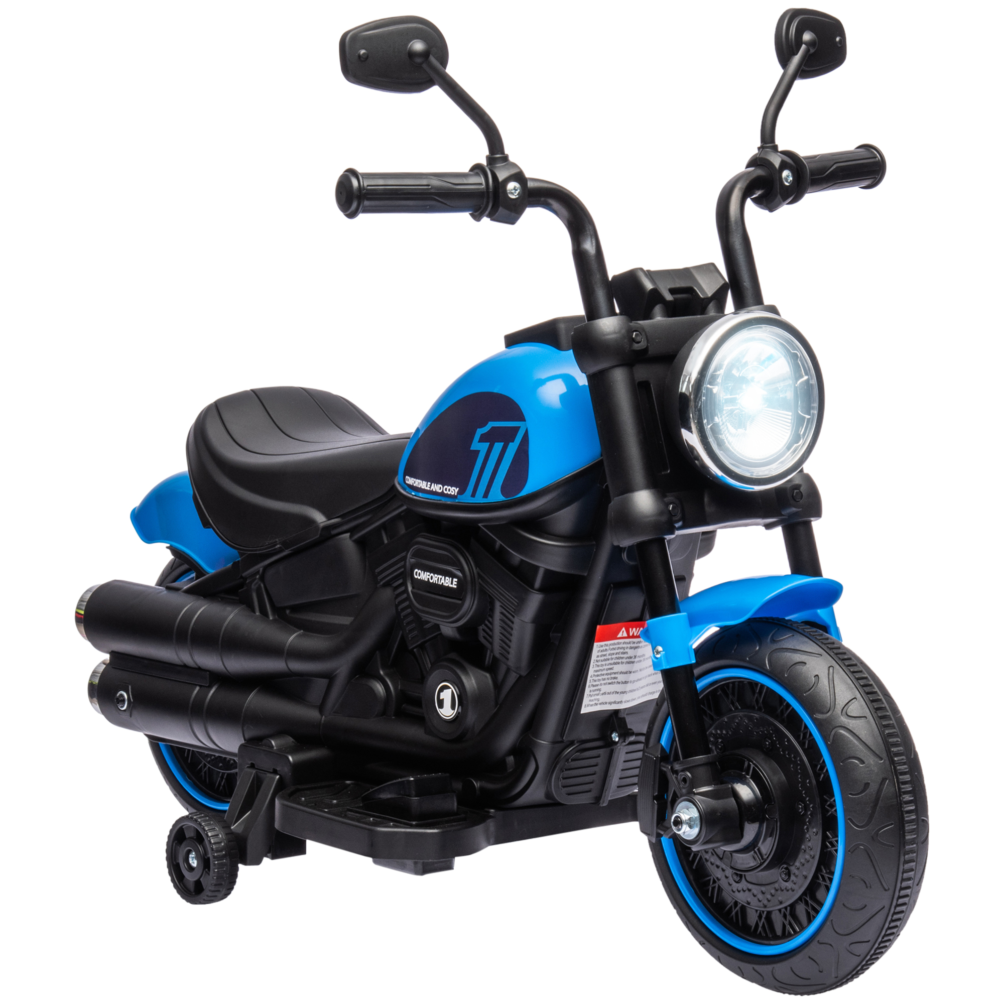 Elektro Kindermotorrad, Elektrisches Kinderfahrzeug, mit Scheinwerfer, 3 km/h, Blau + Schwarz Elektro Kindermotorrad, Elektrisches Kinderfahrzeug, mit Scheinwerfer, 3 km/h, Blau + Schwarz