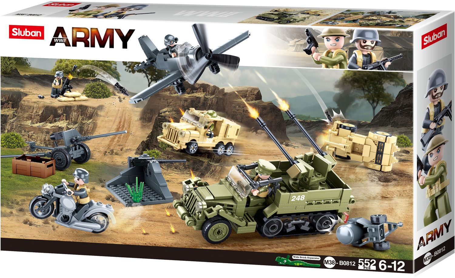 Sluban M38-B0812 - Army WWII - The Battle Kampffahrzeug Set Sluban M38-B0812 - Army WWII - The Battle Kampffahrzeug Set