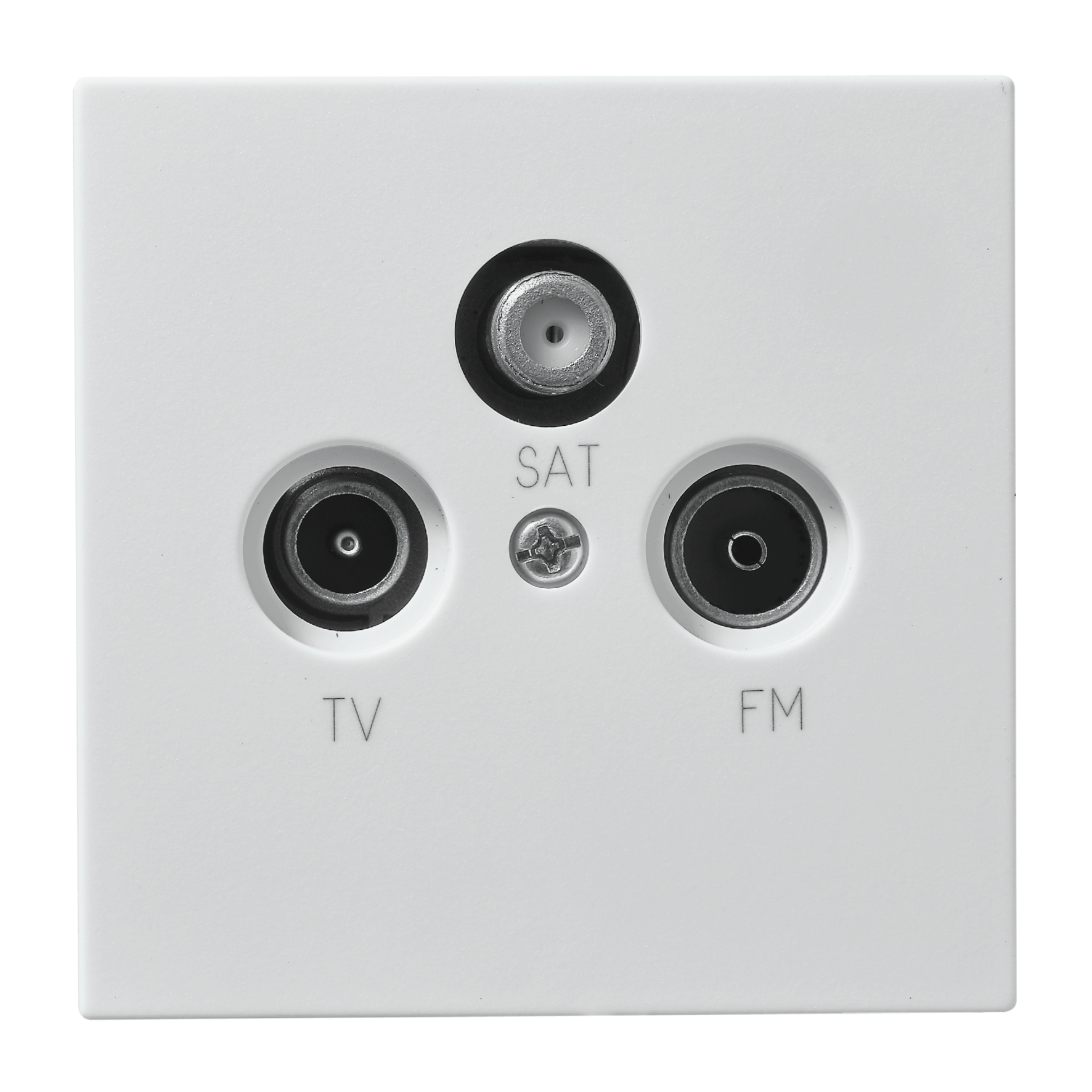 Antennendose McPower ''Shallow'' für TV, Radio und Sat, UP, weiß