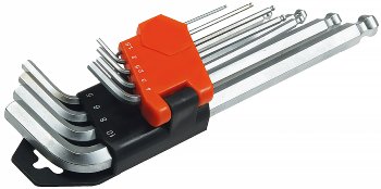 Innensechskant-Schlüssel, 9-teiliges Set - mit Kugelkopf und Halter