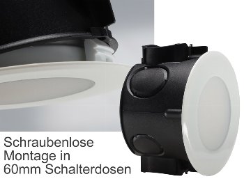 LED-Einbauleuchte "EBL-HV65w", weiß - 230V, 2W, 2900K, 230lm, warmweiß