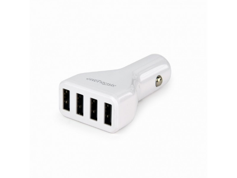 EnerGenie USB-Autoladegerät mit 4 Anschlüssen White 4,8 A EG-U4C4A-CAR-01