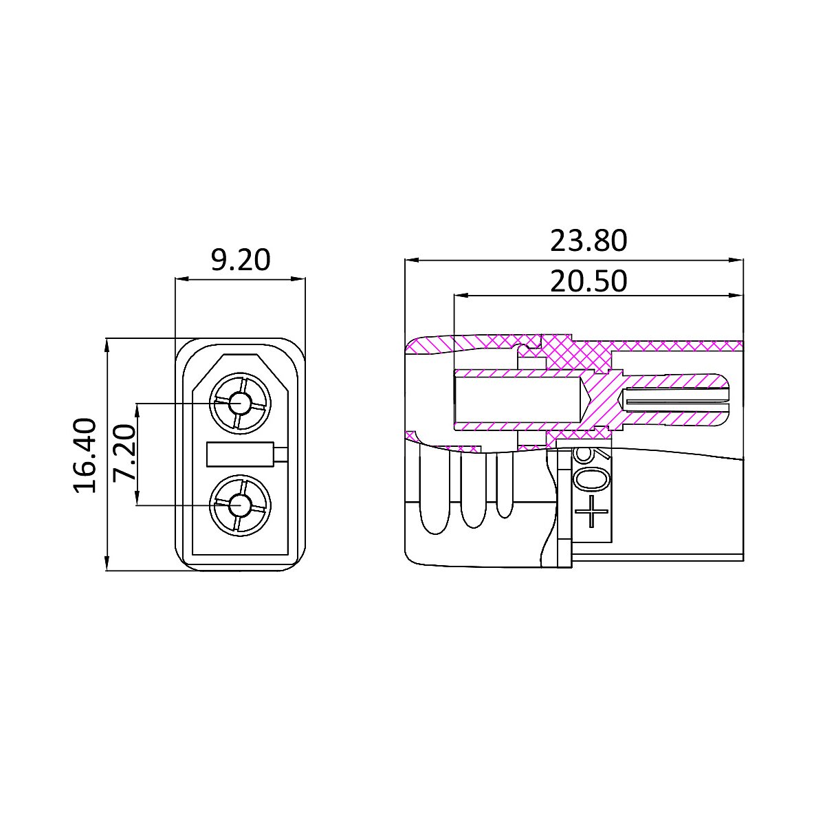 Hochstromstecker/Buchse XT60 vergoldet Grip mit Isolierkappe 1 Paar