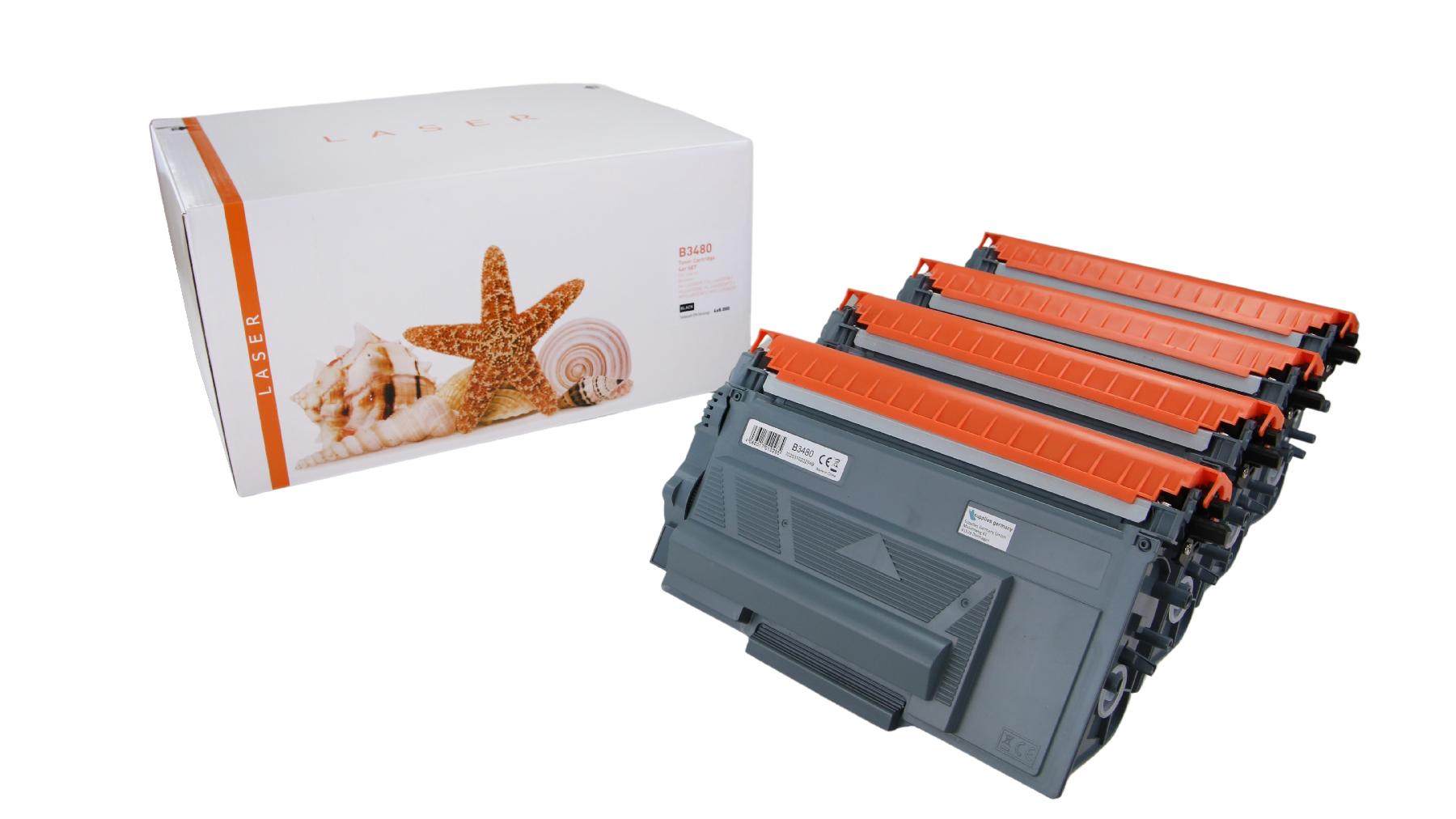 4er Set TN3480 alternativ Toner black Brother / TN3480 / 4x8.000 Seiten
