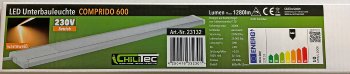 LED Unterbauleuchte "Comprido 600" - 230V, 10W, 1280lm, 60cm, 3000K warmweiß