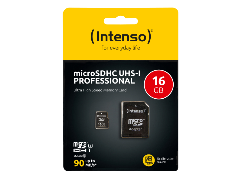 Intenso 16 GB - MicroSDHC - Klasse 10 - UHS-I - 90 MB/s - Class 3 (U3) 3433470