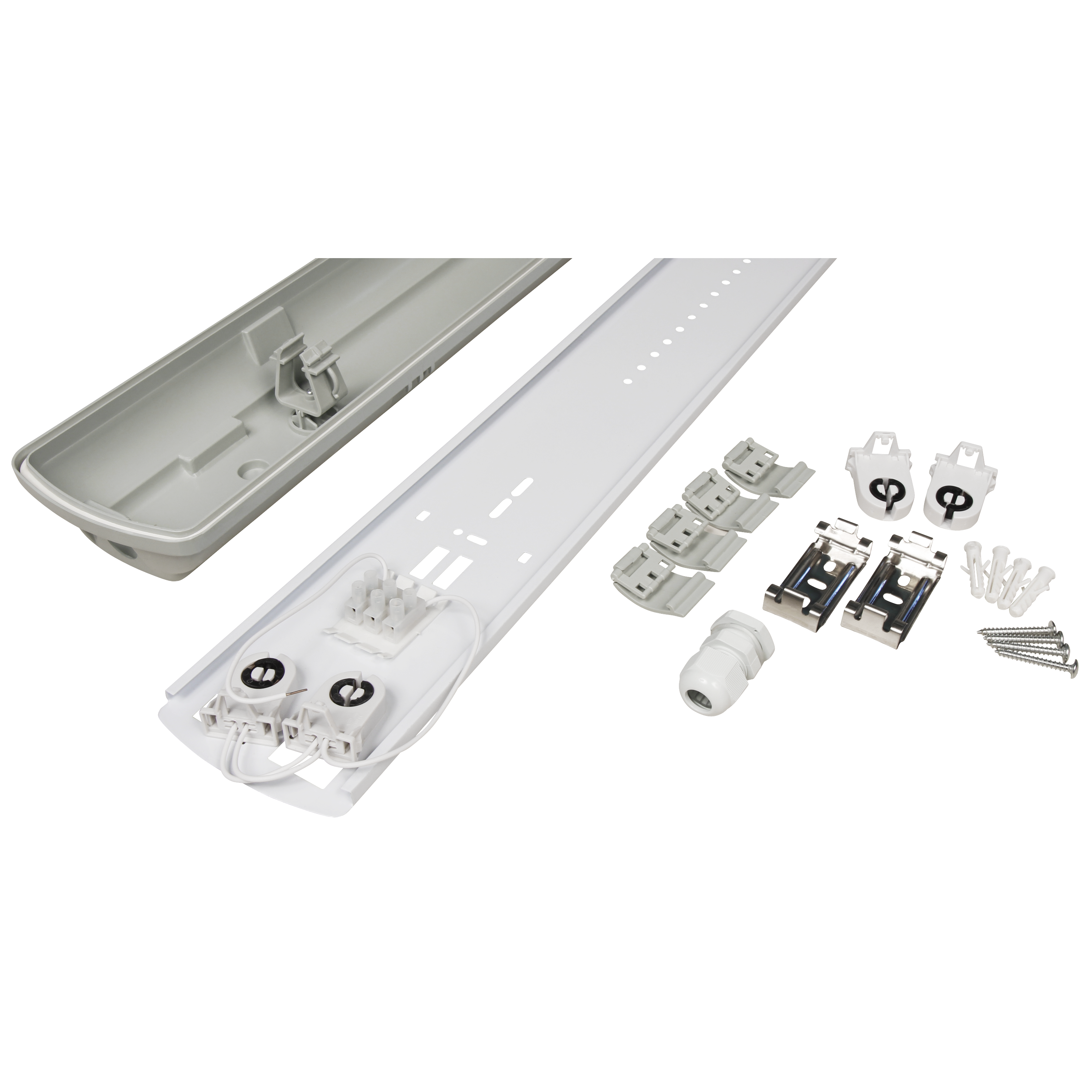 Feuchtraumleuchte 60cm für 2 LED Röhren, IP65