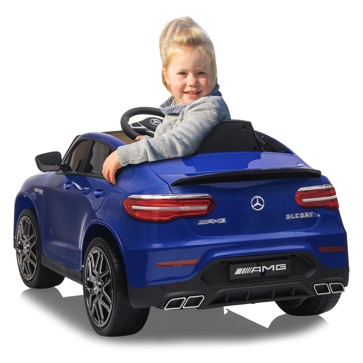 Kinderfahrzeug Mercedes-AMG GLC 63 S Coupé blau