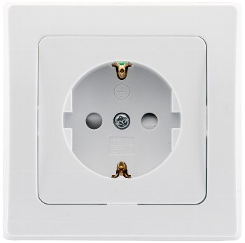 DELPHI Schutzkontakt-Steckdose, UP, weiß - 250V~/ 16A, inkl. Rahmen, Steckanschluss