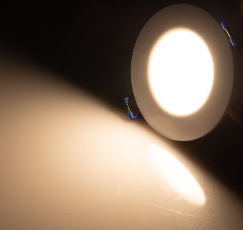 LED-Einbauleuchte "Flat-30 FR-R" 3000K - Ø85x30mm, 5W, 460lm, IP44, rund, weiß