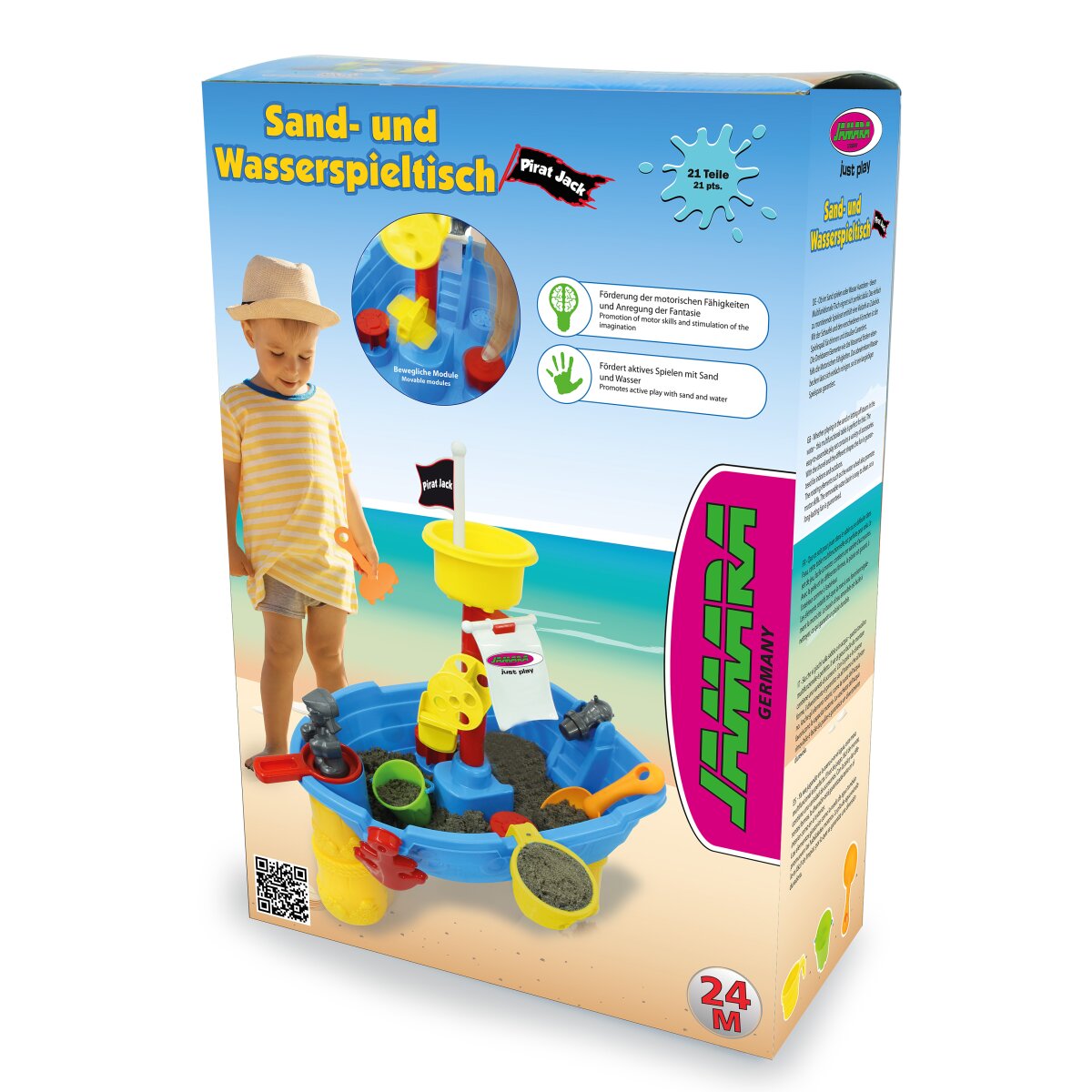Sand- und Wasserspieltisch Pirat Jack 21 Teile