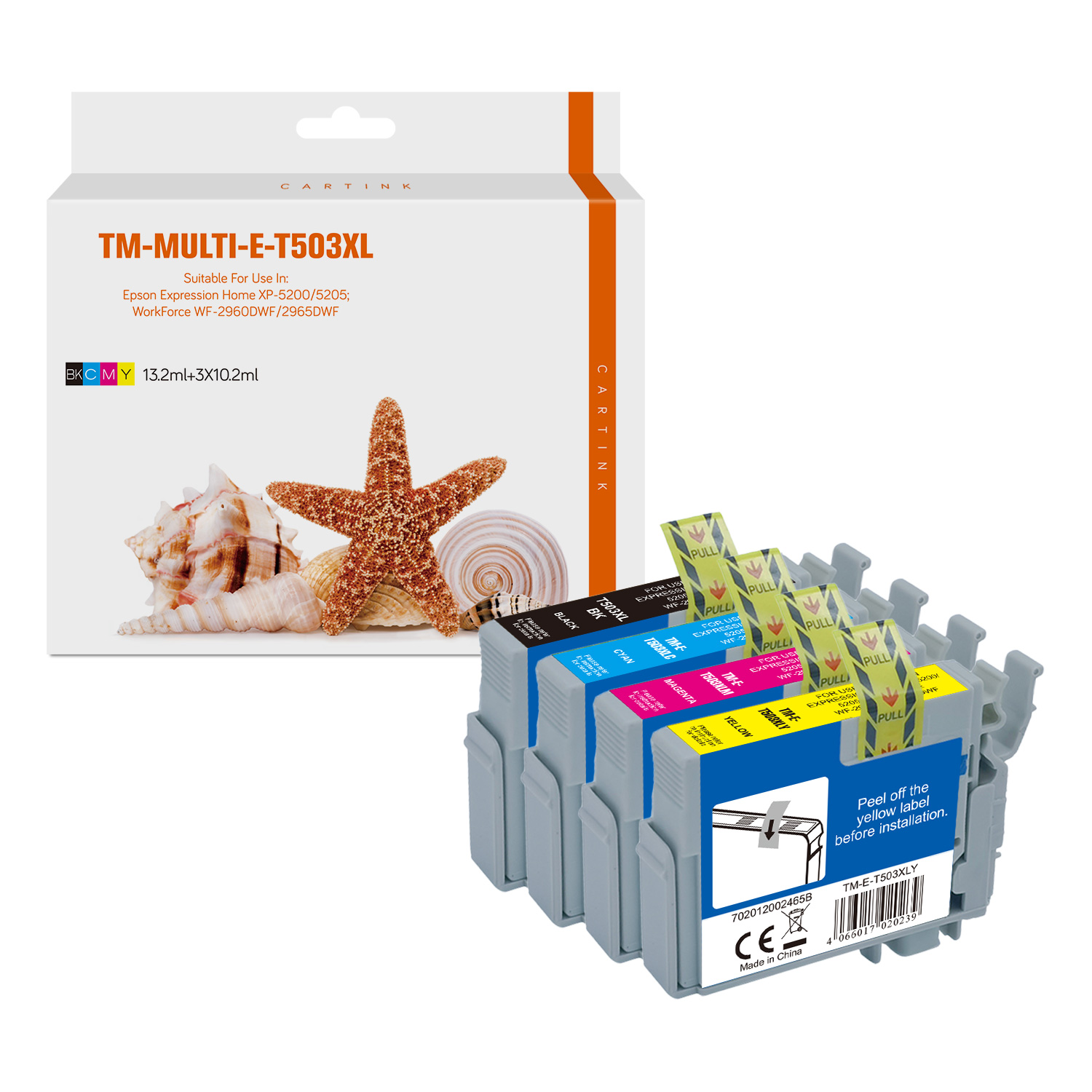 Multipack T503XL alternativ Tinte für Epson / C13T09R64010 / BK13,2ml/CMY10,2ml