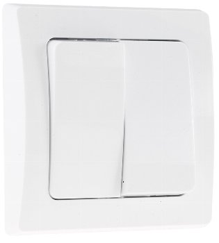 DELPHI Serien-Schalter 2-fach - 250V~/ 10A, inkl. Rahmen, UP, weiß