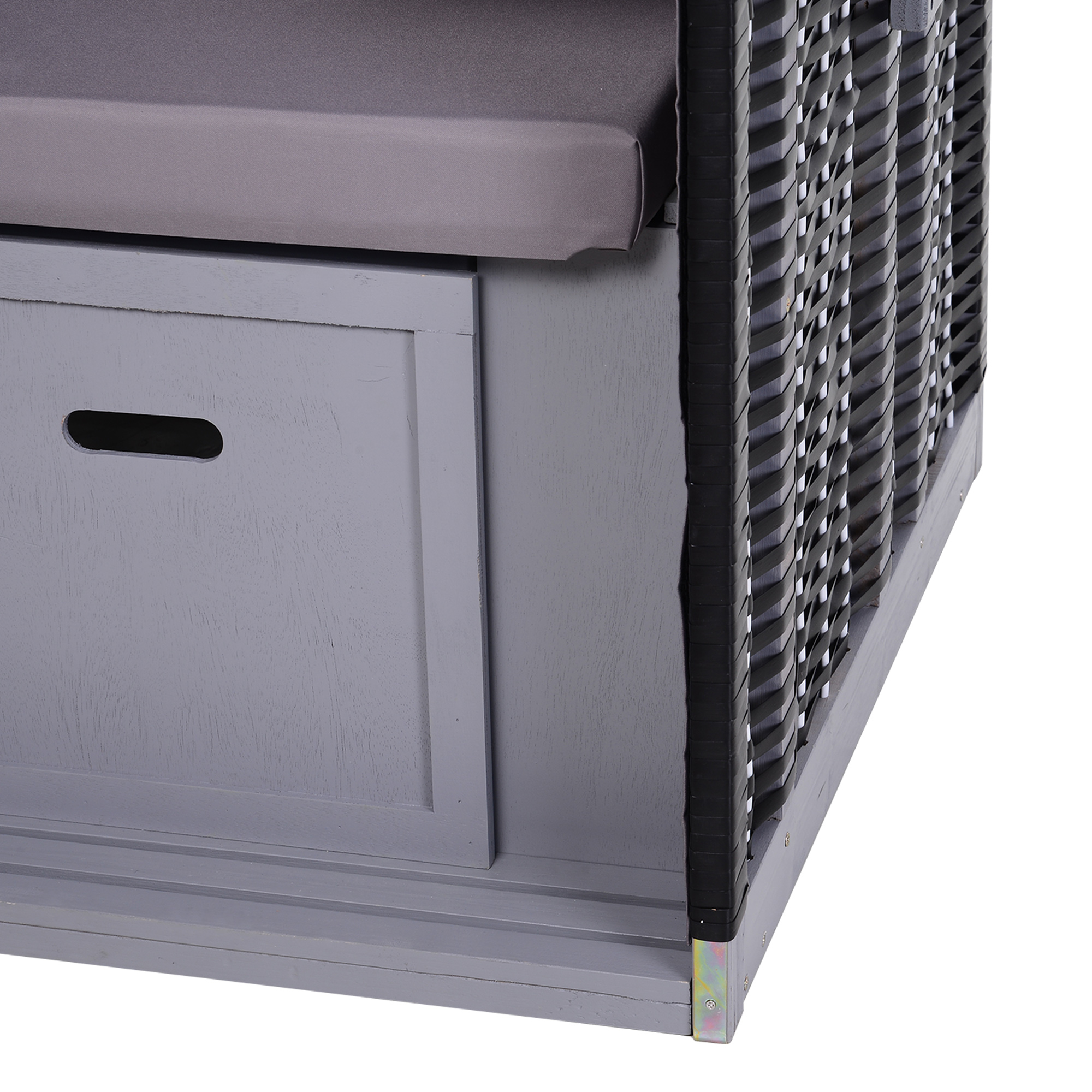 Strandkorb für 2 Personen mit neigbarer Rücklehne Grau 118 x 79 x 150cm