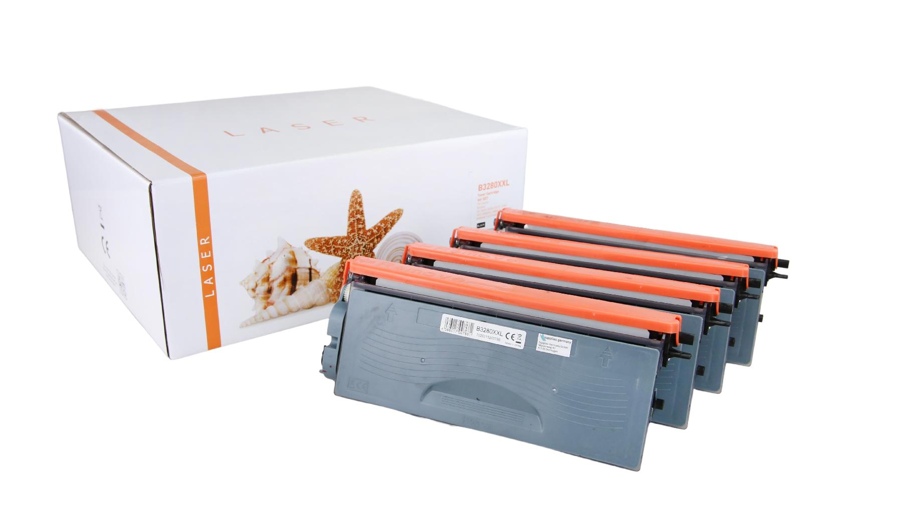 4er Set TN3280XXL alternativ Toner black  B / TN3280XXL / 4x12.000 Seiten