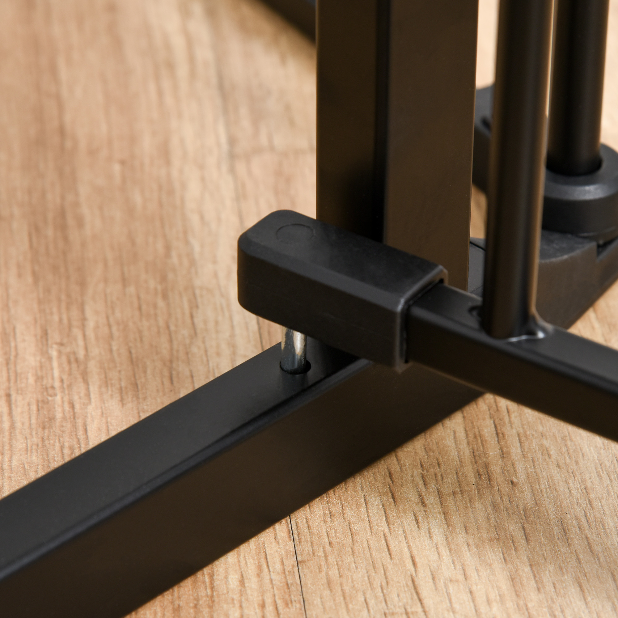 2-in-1 Absperrgitter, Haustier-Laufstall, Sicherheitstor, faltbar, Metall, 300 x 3 x 74,5 cm, Schwarz