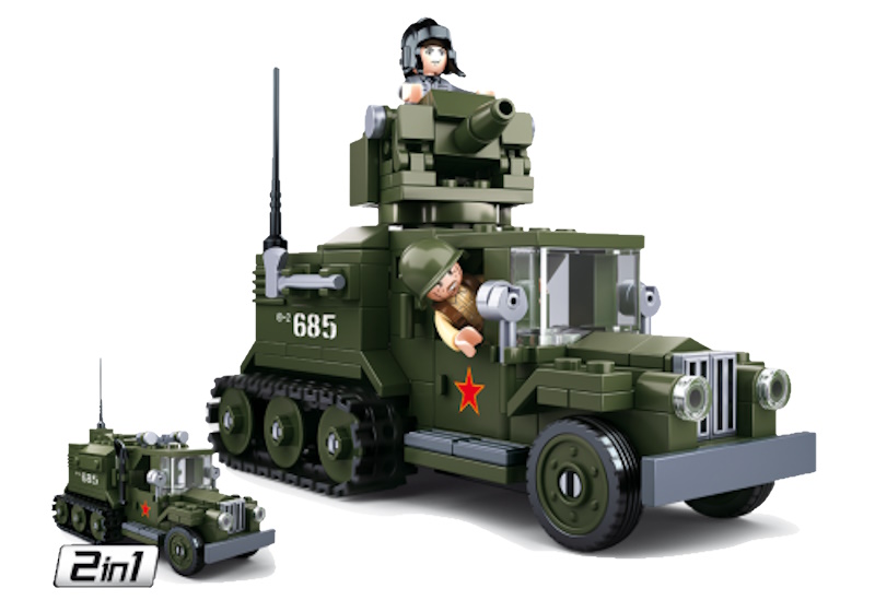 Sluban M38-B0685 - Army WWII - Alliierter Halbkettenfahrzeug 2in1 Sluban M38-B0685 - Army WWII - Alliierter Halbkettenfahrzeug 2in1