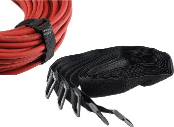 Klettband mit Öse, 5er Pack - 80x3cm, schwarz