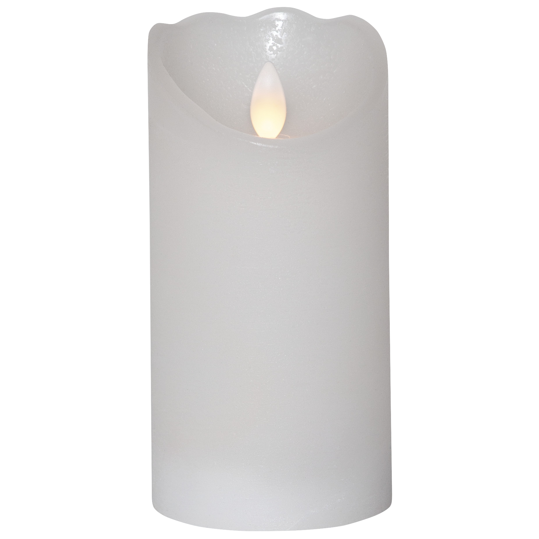 LED Echtwachs-Kerze ''Glow'', weiß,7.5x15cm, Timer, batteriebetrieben, flackernd