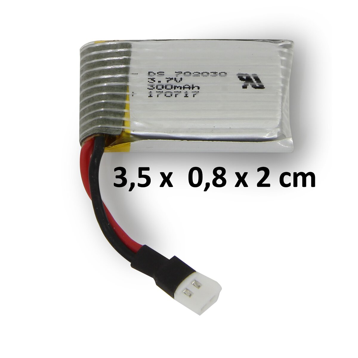 Lipo Lithium-Ion Polymer Akku 3,7V 300mAh 10C 2Pin 1,11Wh