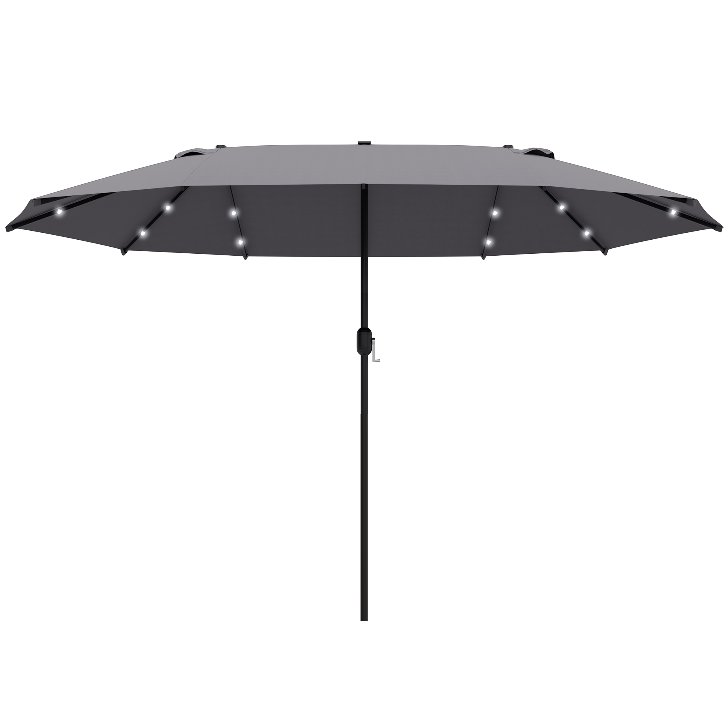 Sonnenschirm Oval Dunkelgrau 440 x 260 cm Sonnenschirm Oval Dunkelgrau 440 x 260 cm
