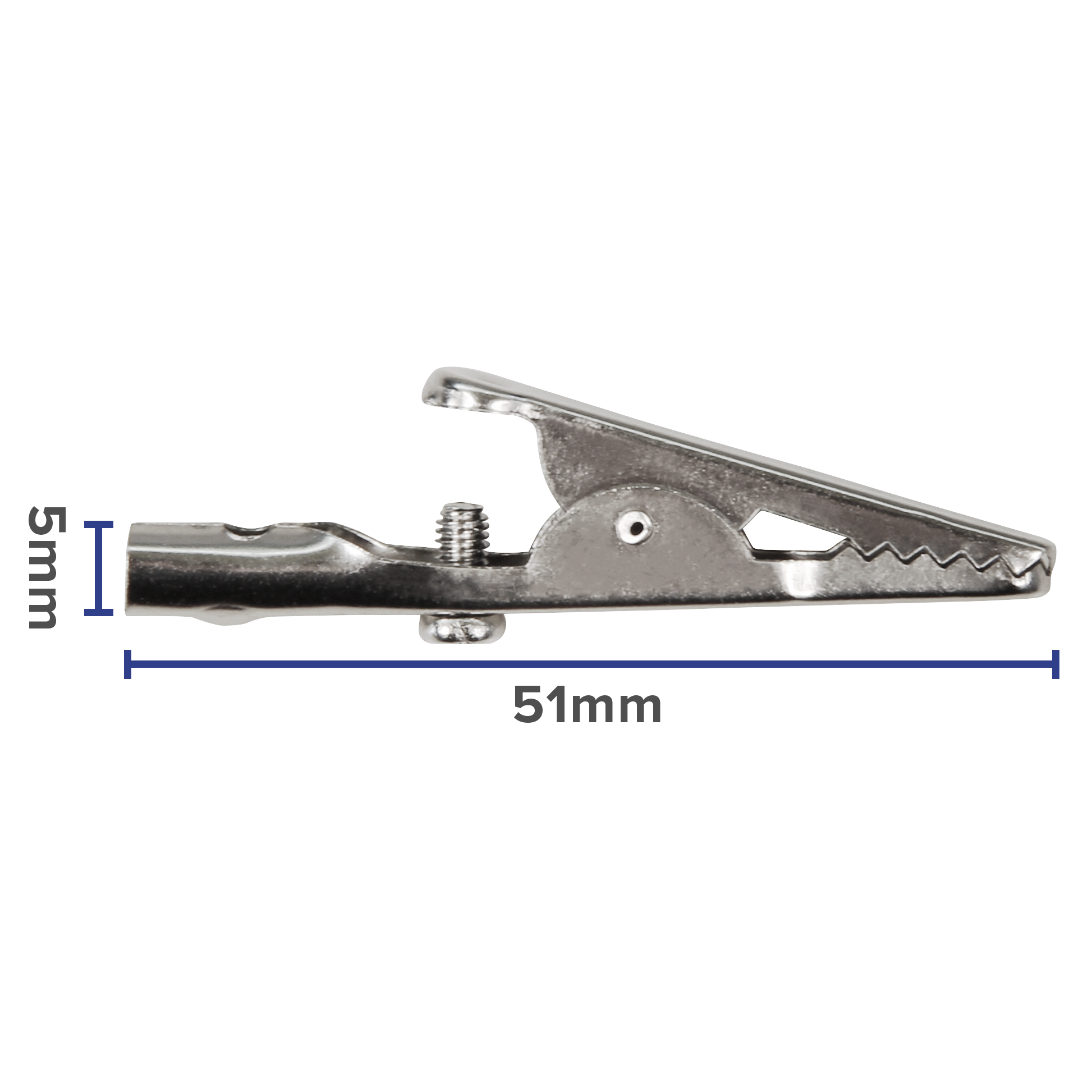 Krokodilklemme McPower, 51mm, unisoliert, mit Schraube