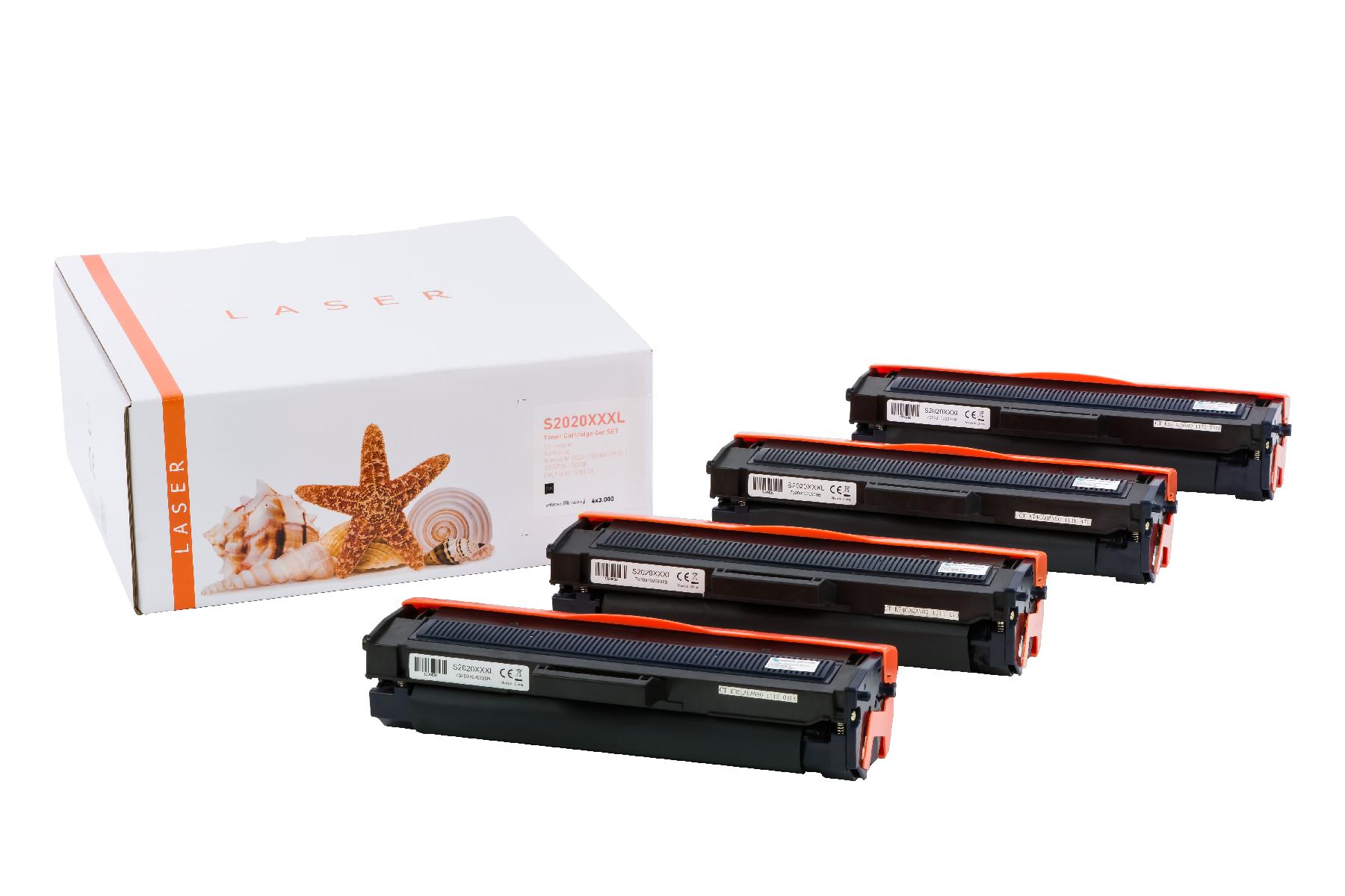 4er Set M2020XXXL alternativ Toner black Samsung / MLTD111L/ELS / 4x3.000 Seiten