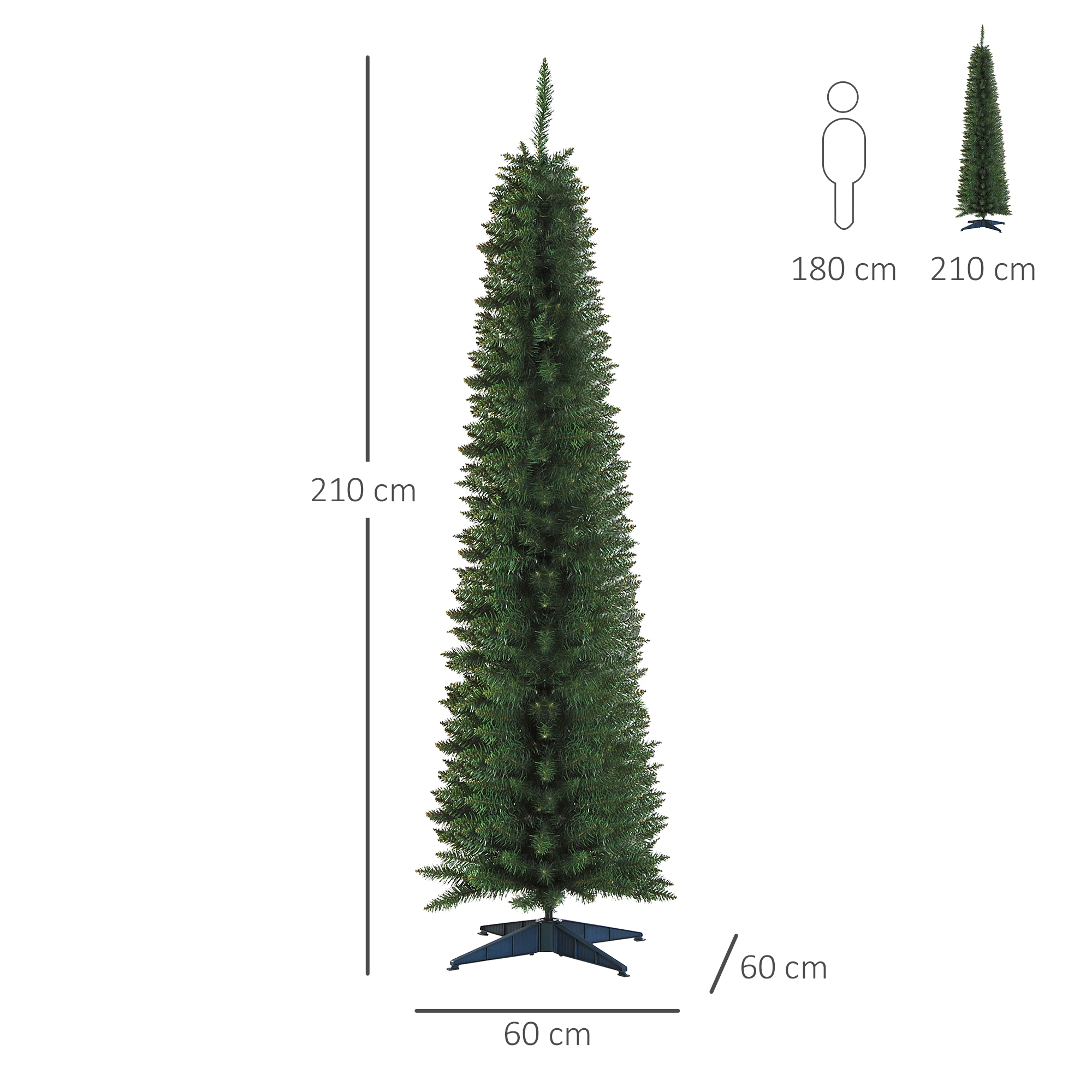 Weihnachtsbaum künstliche Künstliche Tanne Christbaum, inkl Ständer Weihnachtsstern 2,1 m, Grün