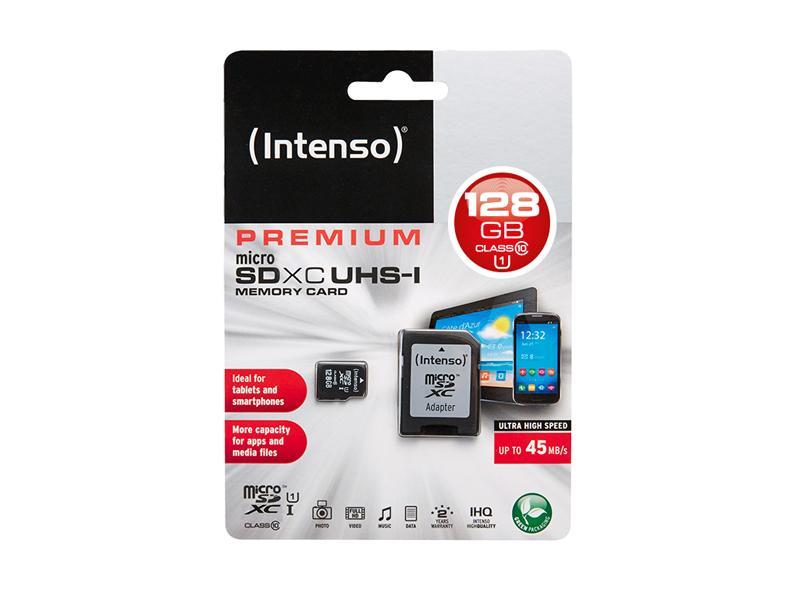 MicroSDXC 128GB Intenso Premium CL10 UHS-I +Adapter Blister