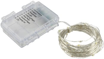 LED Batterie-Lichterkette "SilverWire80" - 80 micro LEDs, 8m, warmweiß, IP44