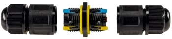 Kabelverbinder 3-polig, IP68, 450V/24A - Klemmanschluss, für Kabel Ø 6-11mm