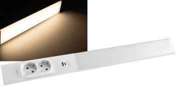 LED Unterbauleuchte "Arusha", weiß - USB A+C PD, 60cm, Licht warmweiß