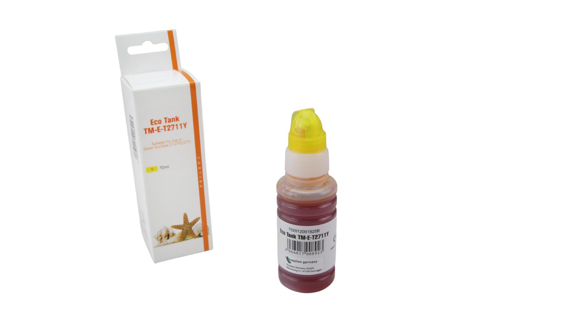 T2711Y Eco Tank Nachfüllflasche gelb für Epson / C13T00P440 / 70ml