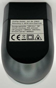 Aufputz Bewegungsmelder "CBM-Slim" 180° - LED geeignet, IP44, 1-800W, anthrazit