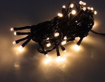 LED Aussen-Lichterkette "CT-ALK040" 4m - warmweiß, Kabel schwarz, IP44, 40 LEDs