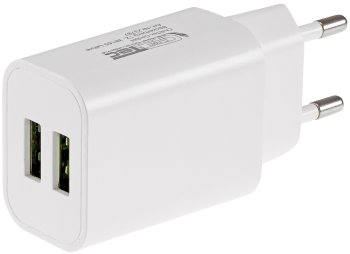 Stecker-Netzteil mit USB "CTN-0520 Duo" - Aus 5V=, 2x1/1x2A, 10W