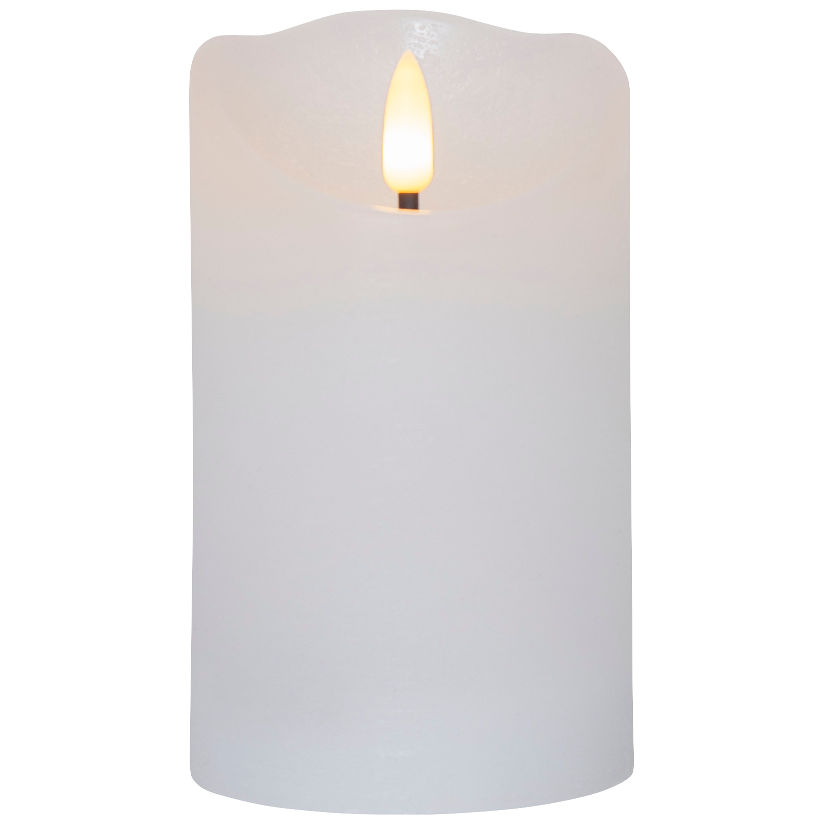LED Echtwachs-Kerze ''Flamme Rustic'', weiß, 12.5x7.5cm, Timer