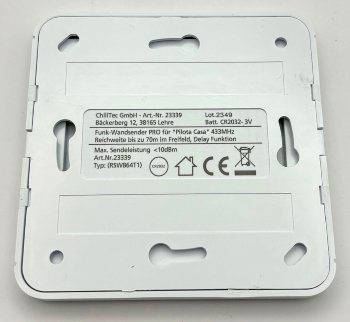 Funk-Wandsender PRO für "Pilota Casa", 433,92MHz, max. 70m, Batterie CR2032 Funk-Wandsender PRO für "Pilota Casa", 433,92MHz, max. 70m, Batterie CR2032