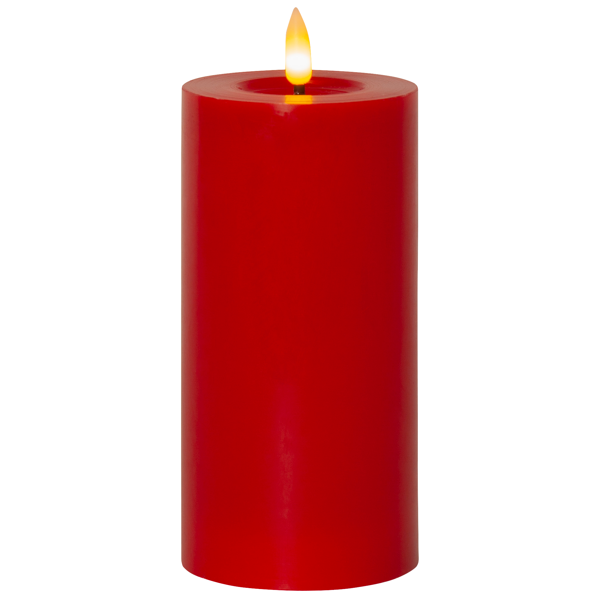 LED Wachskerze ''Flamme Flow'', rot, 17x7,5cm, naturgetreue Flamme