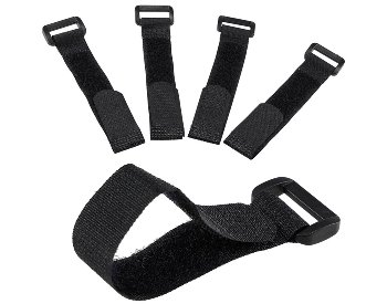 Klettband mit Öse, 5er Pack - 15x2cm, schwarz