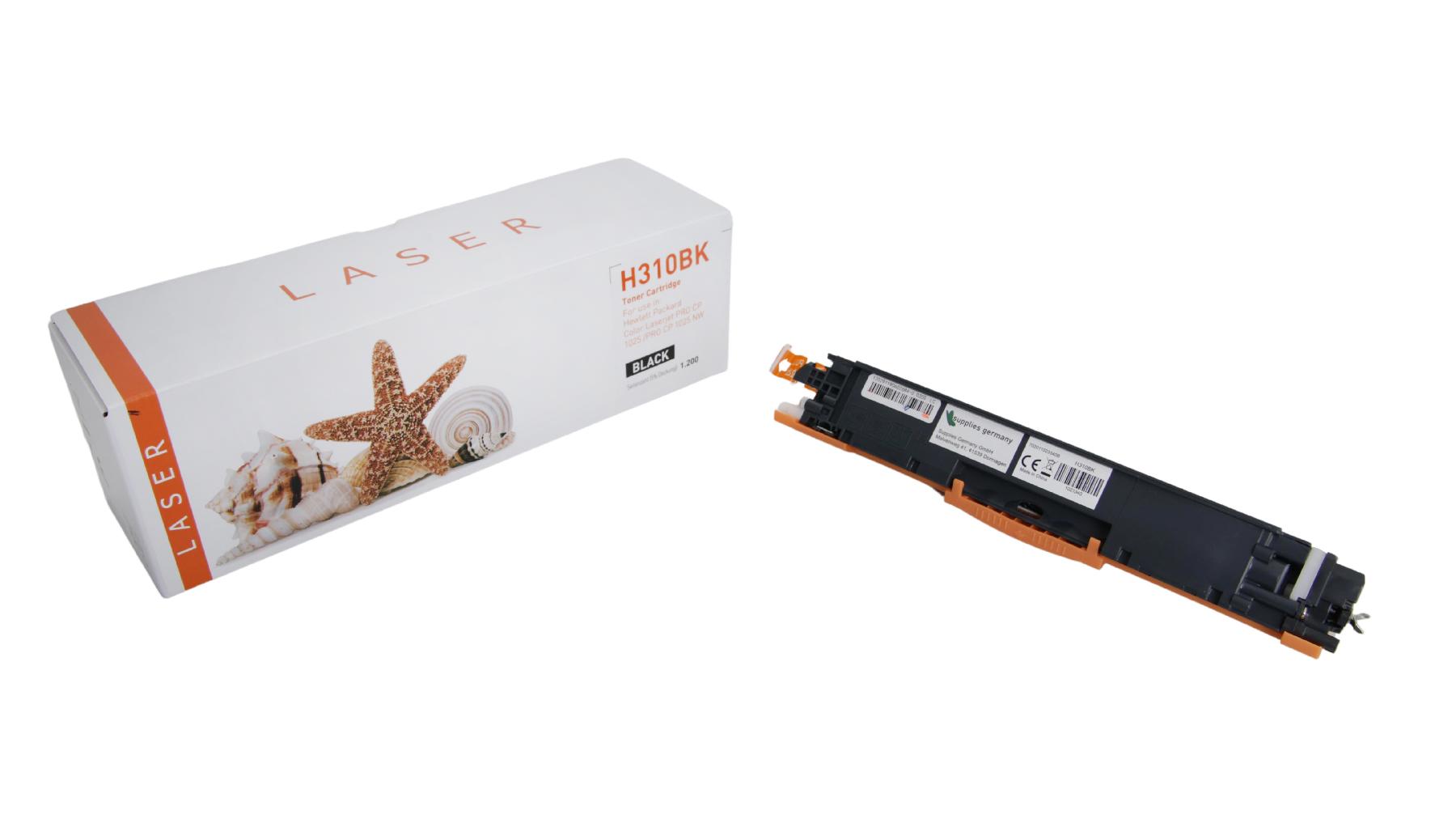 CE310schwarz alternativ Toner schwarz für HP / CE310A / 126A / 1.200 Seiten
