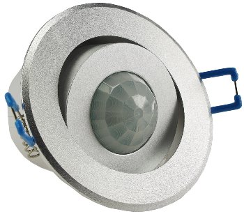 Decken-Einbau-Bewegungsmelder 360° Alu - PIR Sensor, 6m, schwenkbar, silber