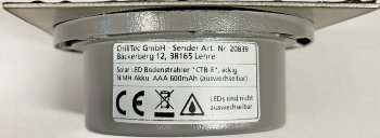 Solar LED Bodenstrahler "CTB-E", eckig - BxHxT 10x10x4cm, IP44, Edelstahl-Front